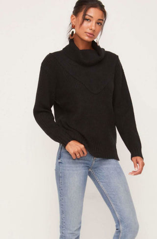 Joel Black Cowl Neck Sweater - Detail View