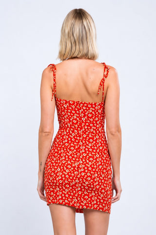 Say That You Love Me Red Floral Print Mini Dress a chic summer outfit
