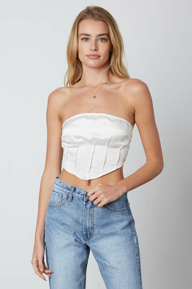 White Satin Bandana Top