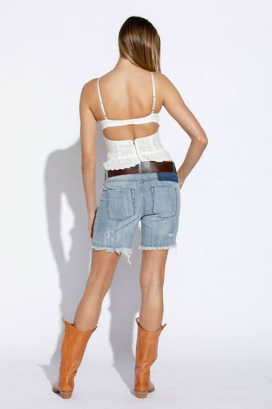 Hard to Ignore White Eyelet Corset Top -  BohoPink