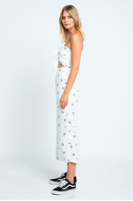 White Floral Strapless Tube Jumpsuit