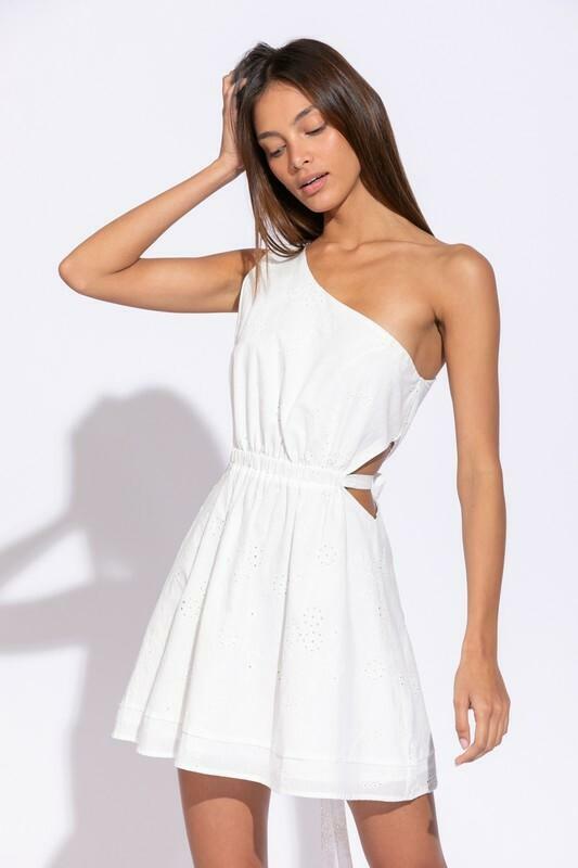 White One Shoulder Mini Dress 