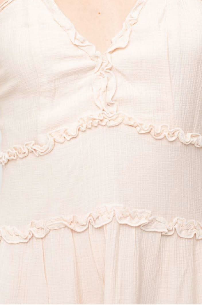 Gina Buff Ruffle Mini Dress -  BohoPink