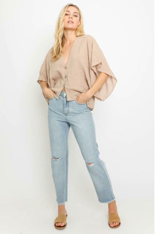 Dana Tan Poncho Top -  BohoPink