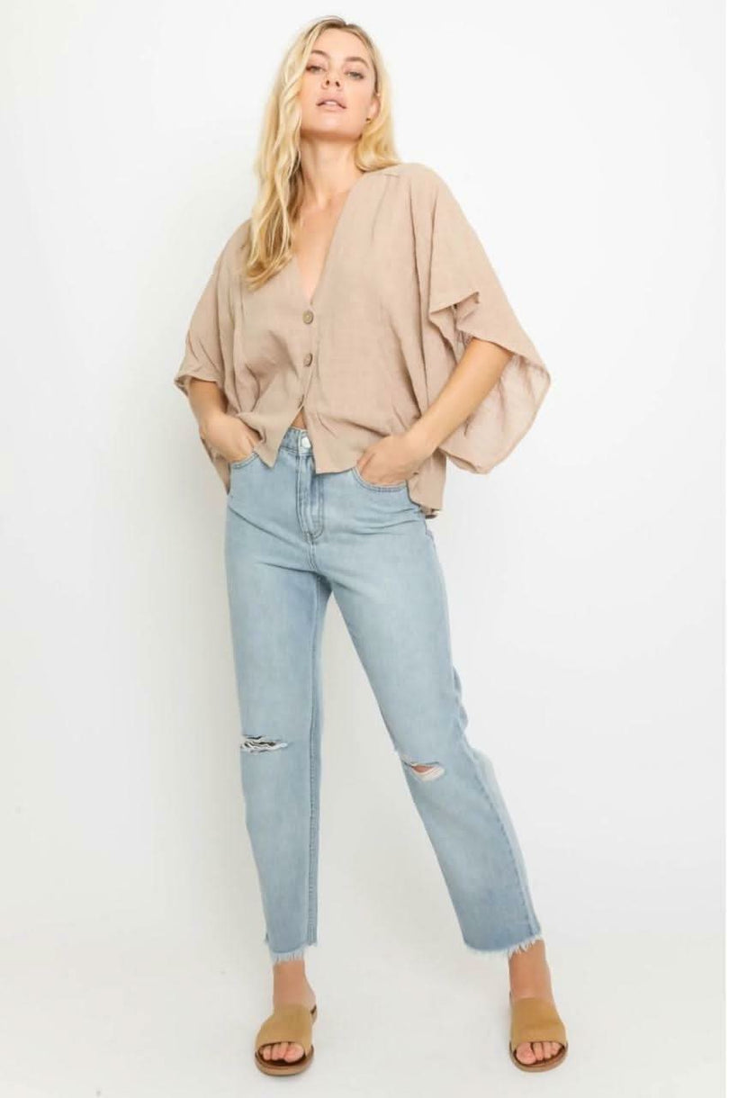 Dana Tan Poncho Top -  BohoPink