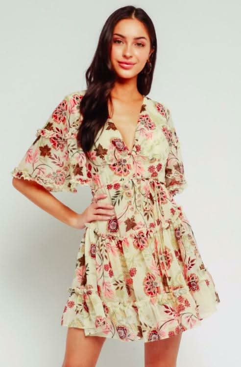 Floral Print Ruffle Dress