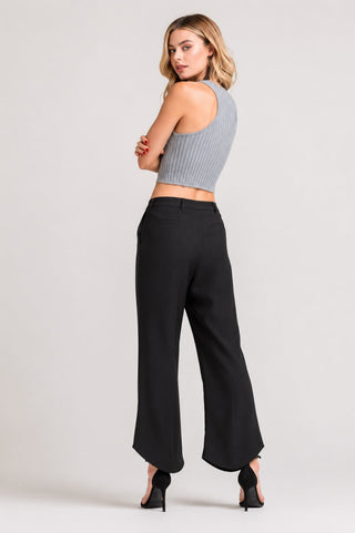 Black Cropped Dressy Pants - Back View