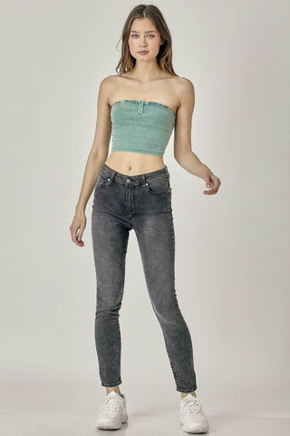 Avery Washed Green Ribbed Tube Top outfit