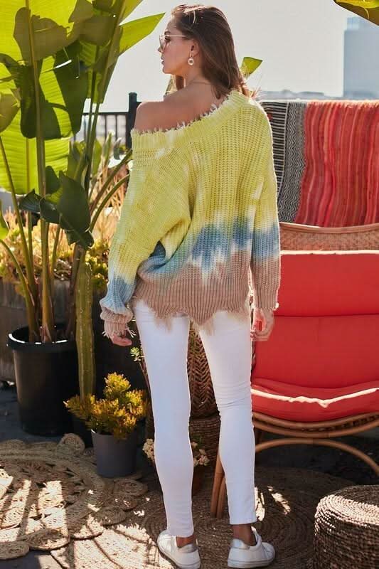Lime Tie-Dye Sweater 