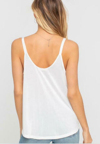 Endless Possibilities White Surplice Wrap Tank Top -  Back View