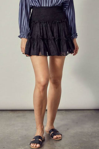 Black Floral Mini Skirt