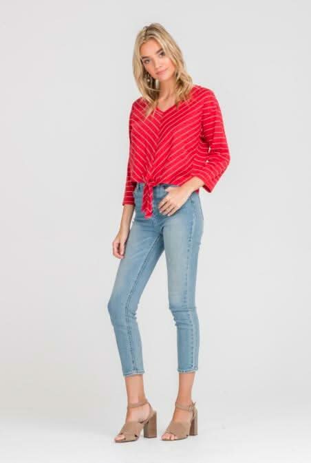 Cute Red Chevron Stripe Top