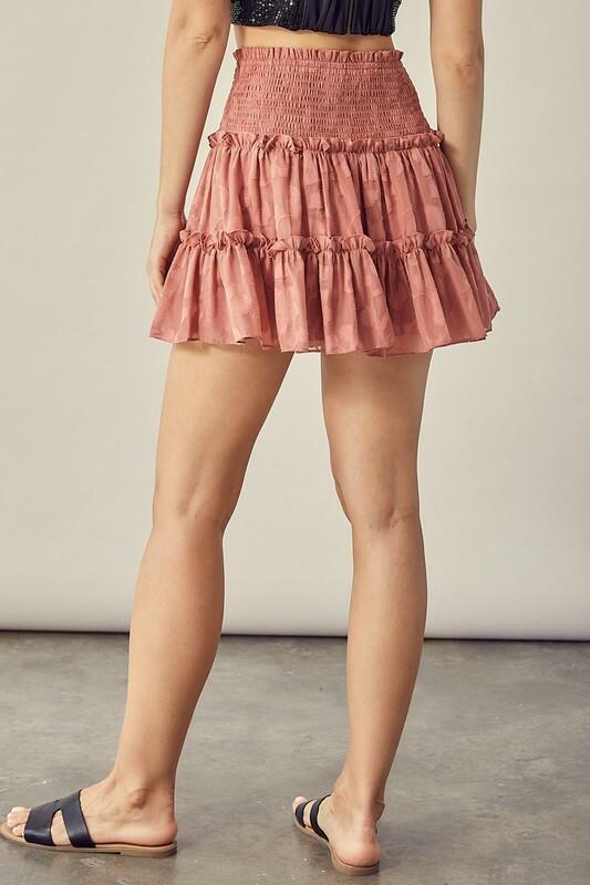 Rose Ruffle Mini Skirt
