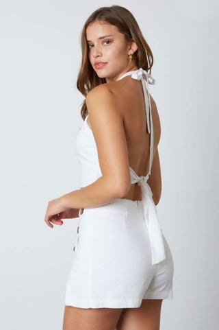 White two piece skort set with side slit