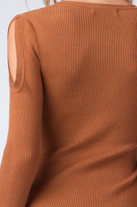 Jenna Camel  Bodycon Sweater Dress -  BohoPink
