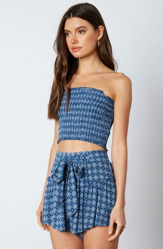 Bohemian Print Skort and Tube Top Set