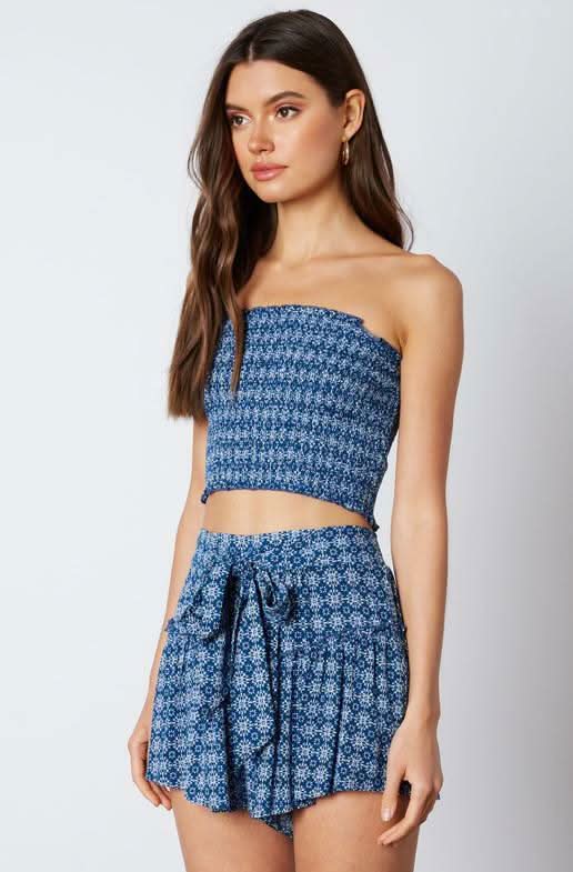 Bohemian Print Skort and Tube Top Set
