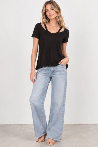 Tempt Me Black Tee - Outfit View