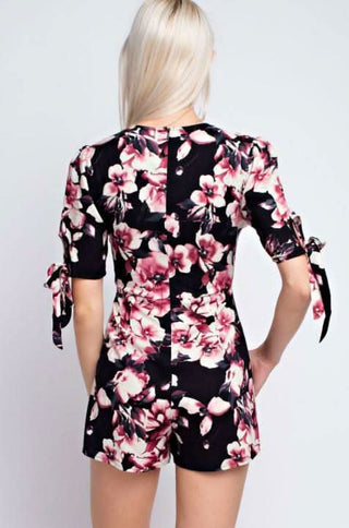 Say What You Will Navy Floral Romper - Back View