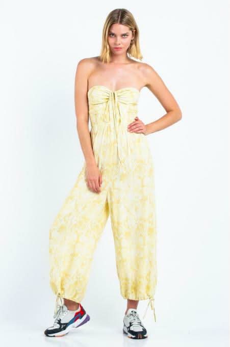 Porto Carra Snake Print Strapless Jumpsuit a cute bohemian jumpsuit
