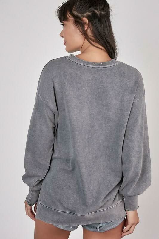 Before You Go Grey Pullover Sweatshirt -  BohoPink