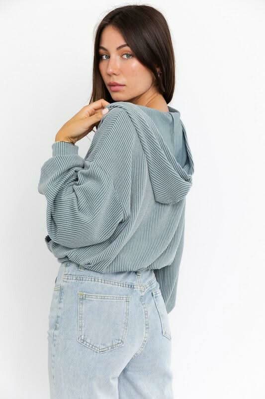 Basic Mode Dusty Blue Hoodie -  BohoPink