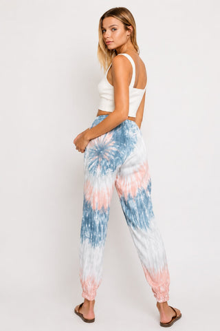 Good Vibes Sunburst Tie-Dye Jogger Pants - Back View