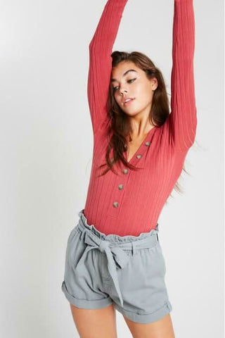 Red Henley Sweater