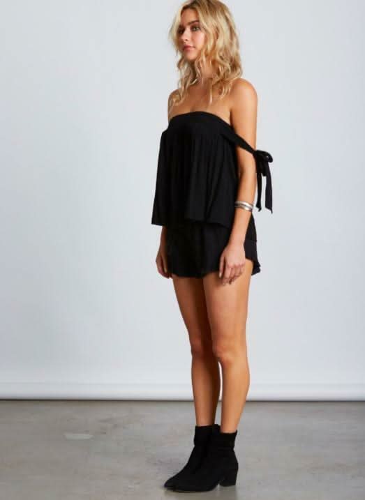 Off-the-Shoulder Tie Sleeve Top