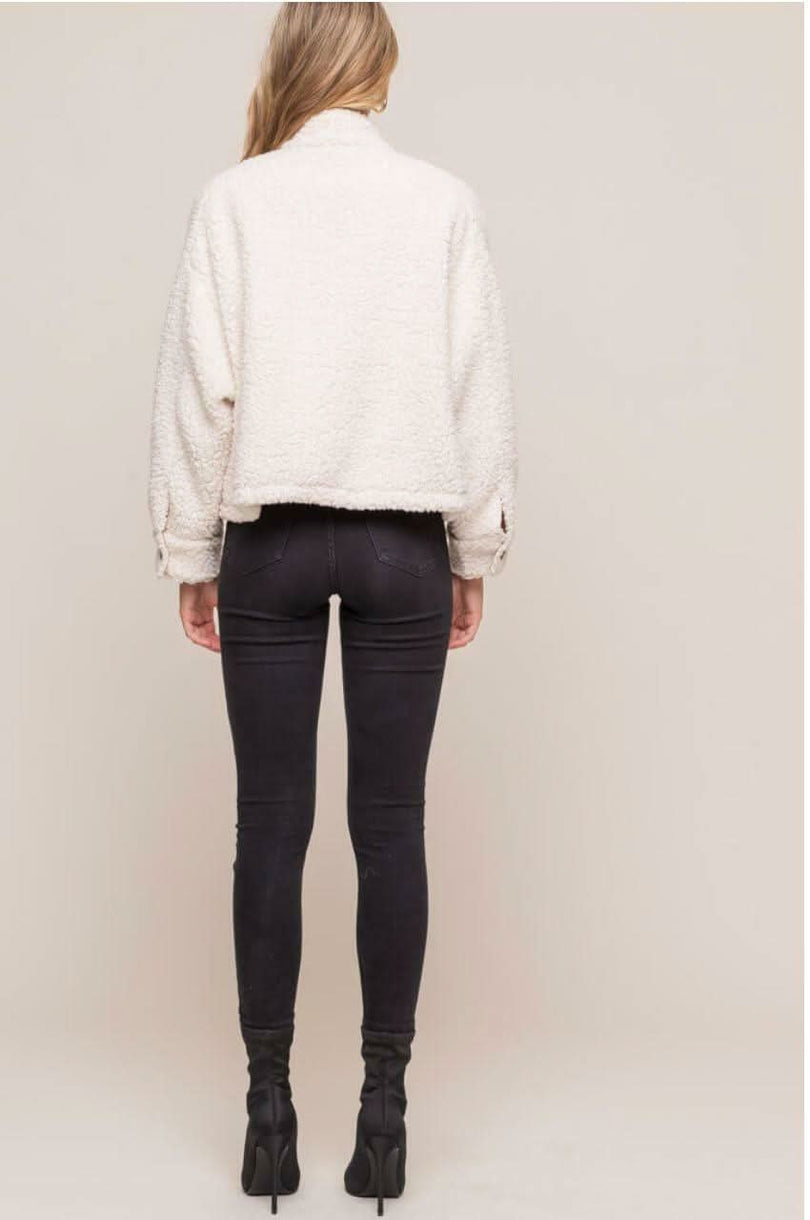  Off White Fake Sheep Fur Jacket