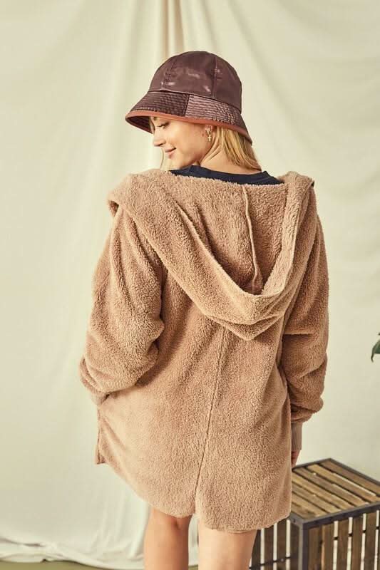 Mink Pink Faux Fur Hoodie Coat