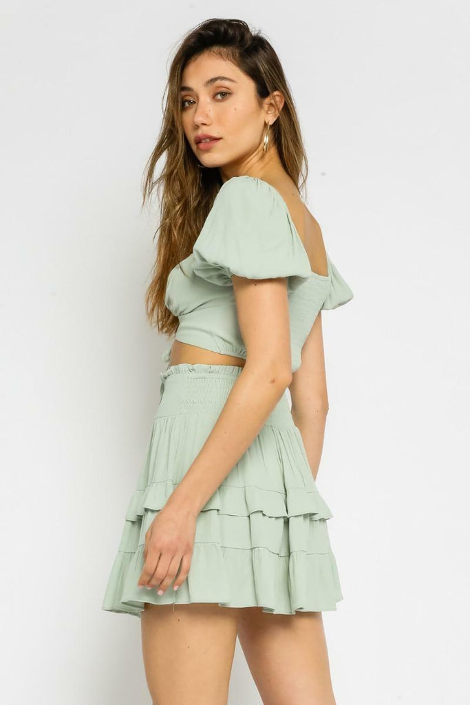 Mint Two-Piece Mini Dress Set 