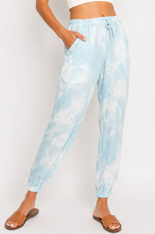 Alice Light Blue Tie-Dye Jogger Pants - Detailed View