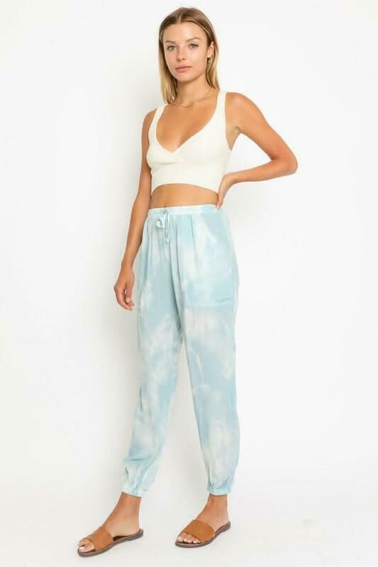 Alice Light Blue Tie-Dye Jogger Pants -  BohoPink