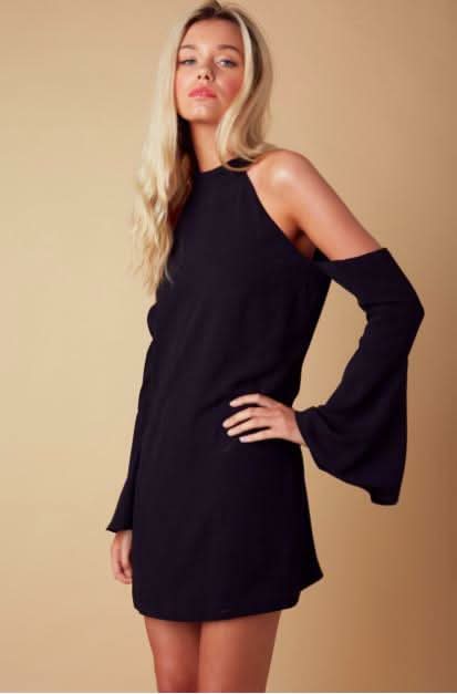 Black Cold Shoulder Dress