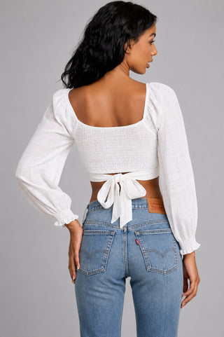 Lush Lauren White Center Ring Crop Top - Back View