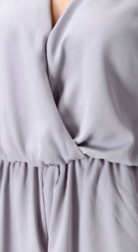 Lola Grey Bell Sleeve Surplice Romper -  BohoPink