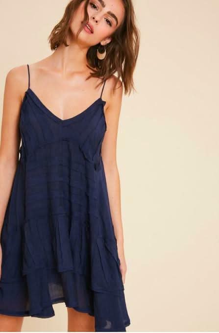 Cara Navy Swing Dress -  BohoPink