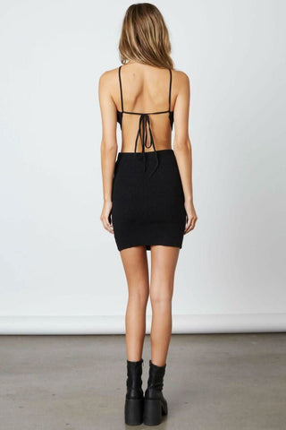 Black bodycon mini skirt set back view