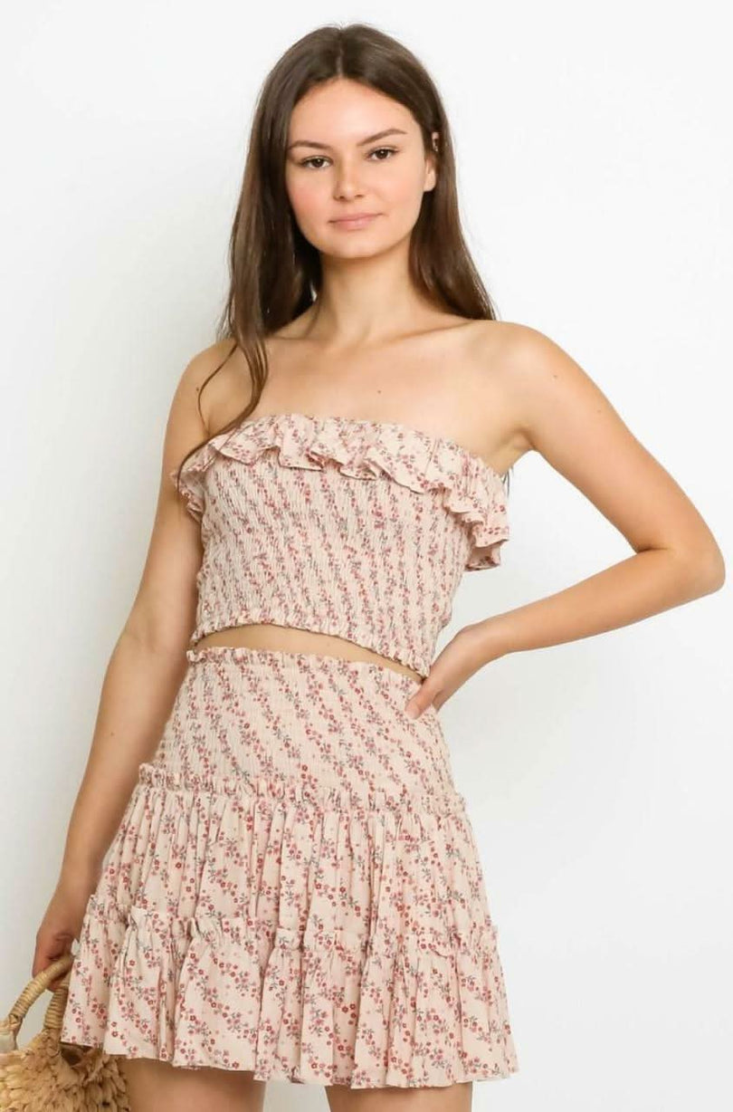 Blush Floral Two-Piece Dress 