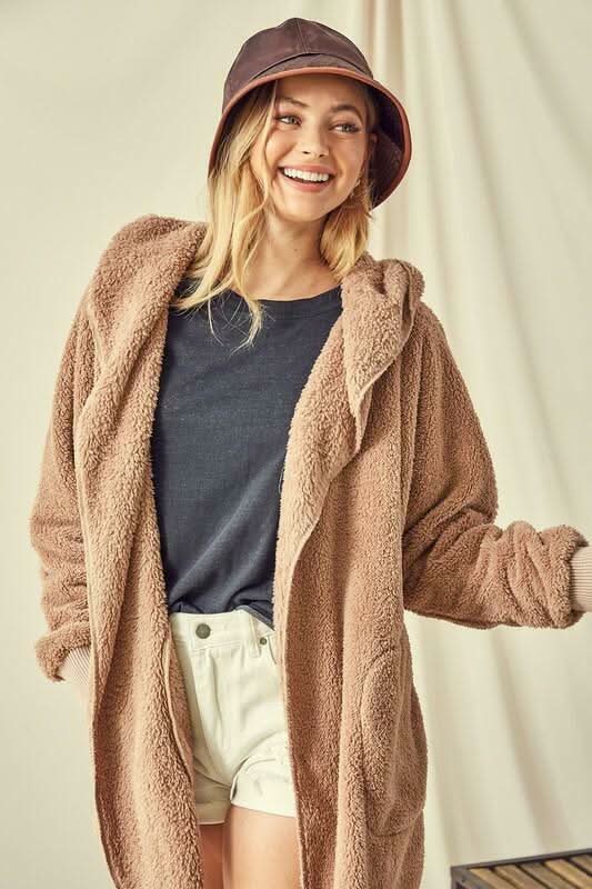 Faux Fur Hoodie Jacket 