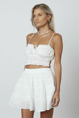 Evelyn White Two-Piece Mini Dress Set side view