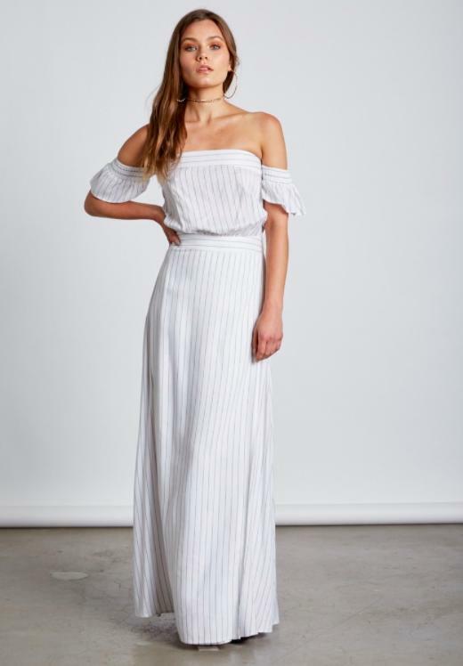 White Stripe Maxi Dress