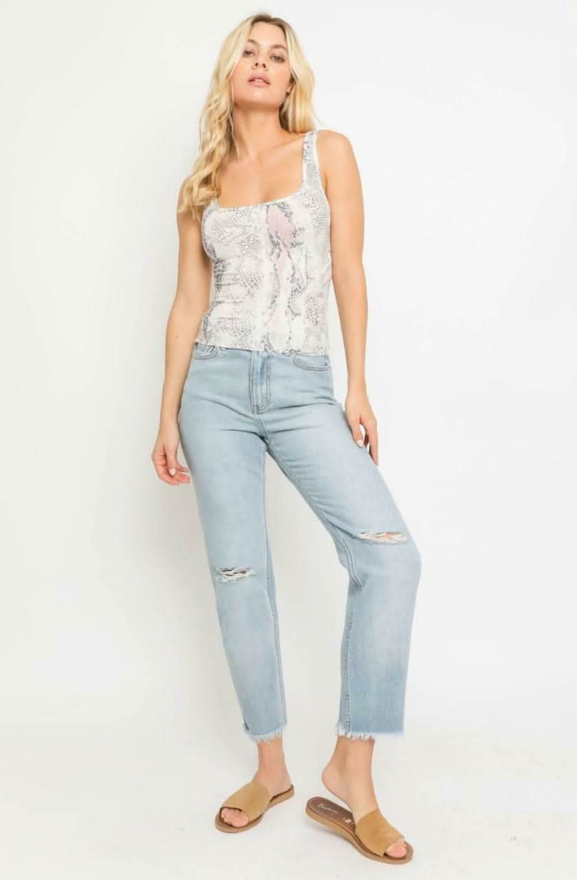 Becca Blush Snake Print Tank Top -  BohoPink