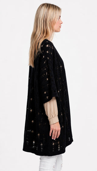 Soho Black Kimono Cardigan - Side View