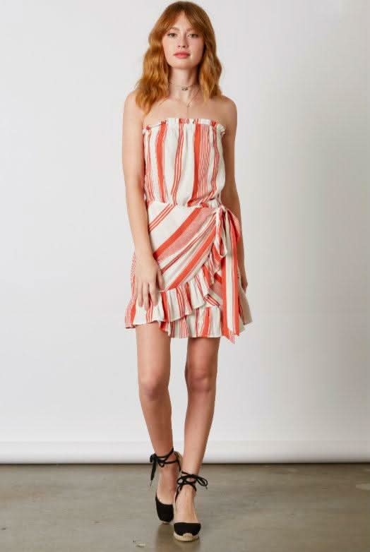 Short Strapless Blouson Dresses
