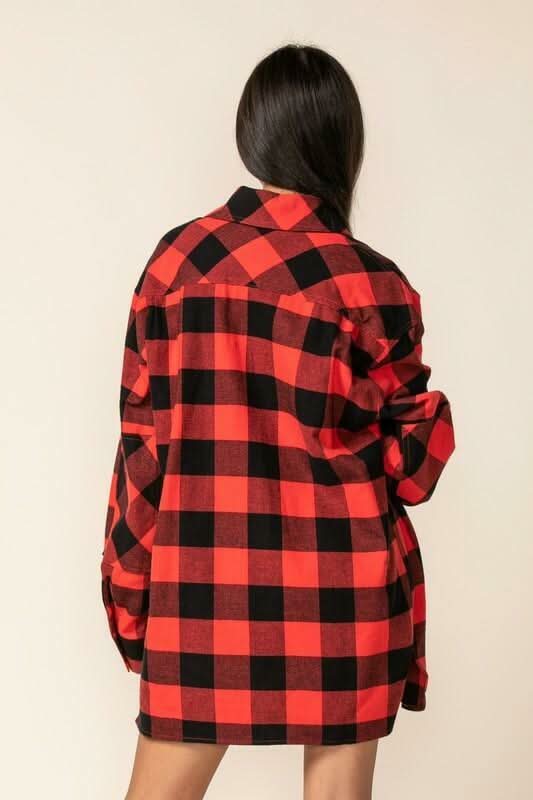 Red and Black Buffalo Plaid Shacket 