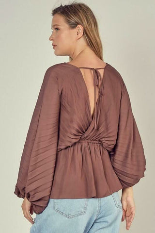 Three-Quarter Sleeve Peplum Top