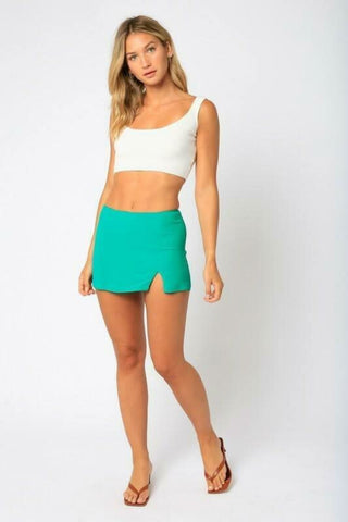 Feeling Good Spring Green Micro Mini Skort - Outfit View