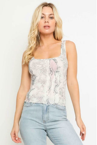 Becca Blush Snake Print Tank Top -  BohoPink